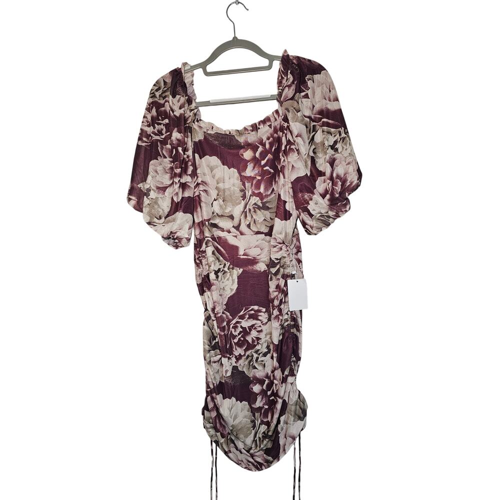 Mia Joy Joyfolie Burgundy Floral Cinched‎ Dress Size XL